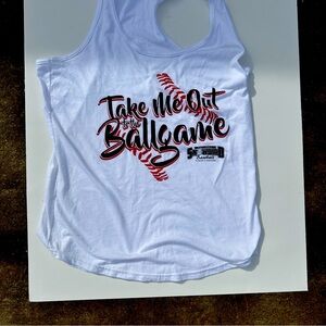 White Baseball Graphic Tank Top
